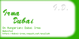 irma dubai business card